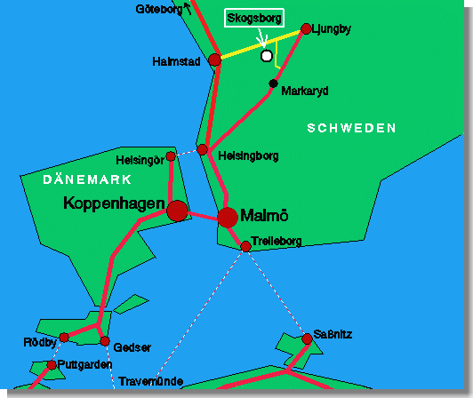 Anreisewege zur Skogsborg